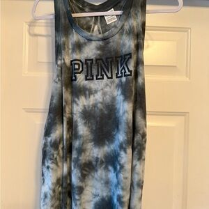 PINK Victoria's Secret Blue Tie-Dye Tank Top